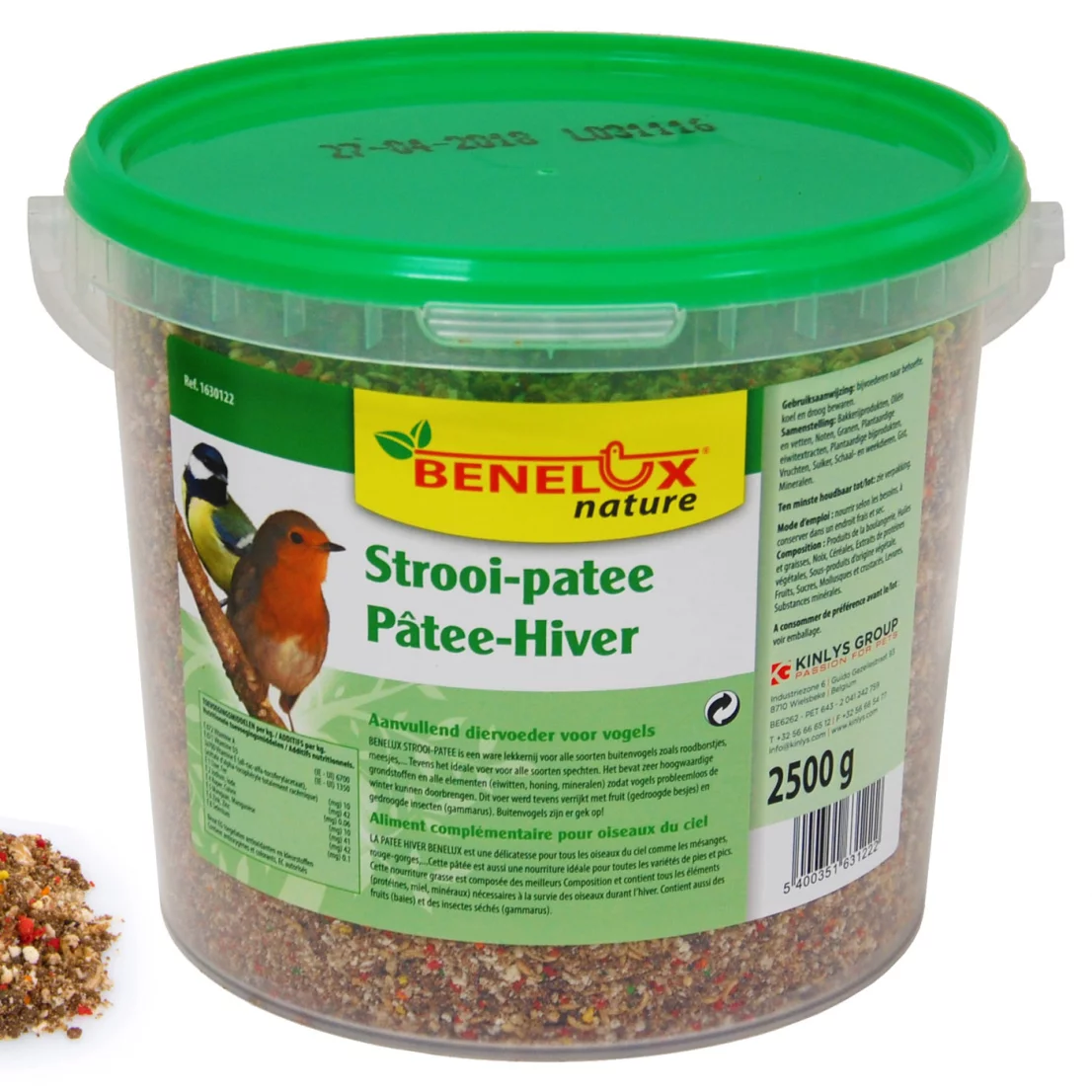 STROOI-PATEE VOOR TUINVOGELS  2,5KG EMMER