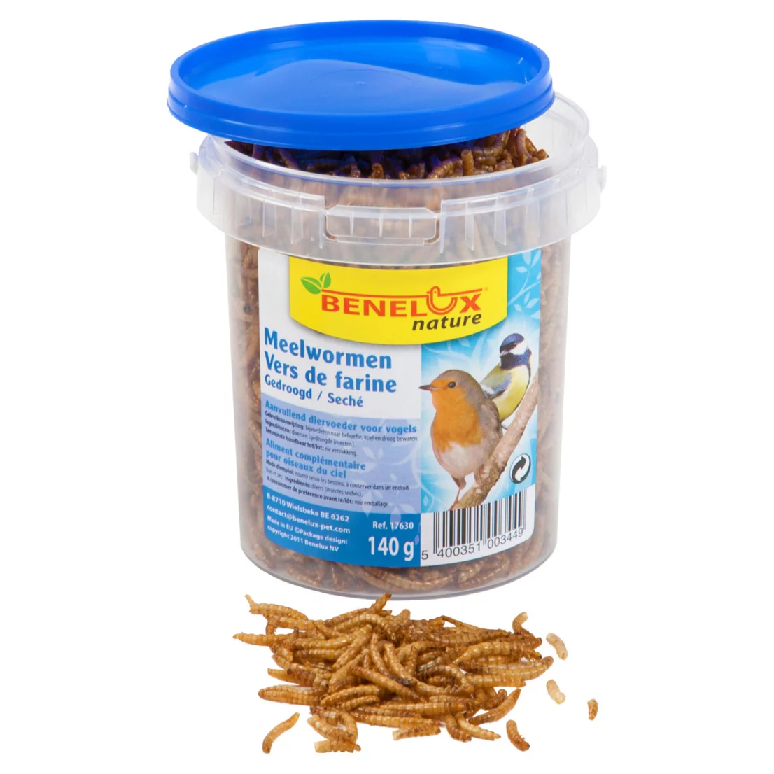 MEELWORMEN VOOR TUINVOGELS 0.8L/ 140G EMMER